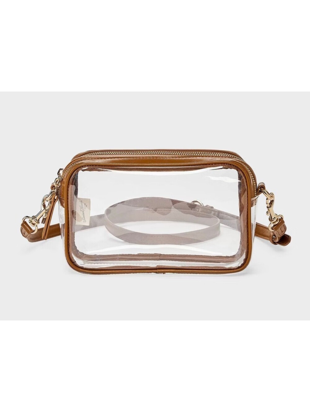 Universal Thread Clear Crossbody Bag with Tan Trim ~ New with Tag